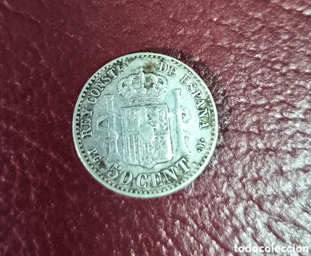 Monedas de Espa&ntilde;a: 50 c&eacute;ntimos 1892 &ndash; Alfonso XIII &ndash; Plata 835