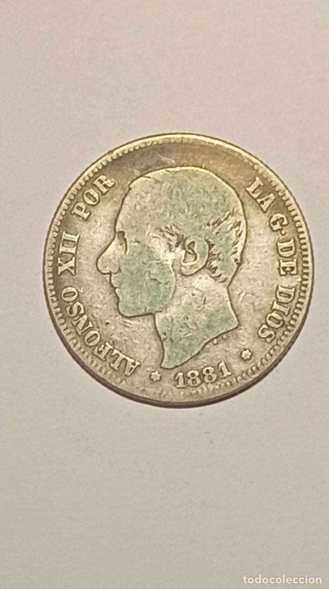 Monedas de Espa&ntilde;a: ESPA&Ntilde;A - ALFONSO XII. 2 Pesetas 1881 18-81 (Plata .835) - MS M