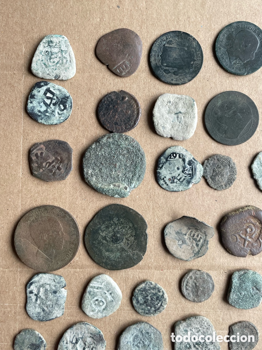 Monedas de Espa&ntilde;a: Lote de 100 monedas sin limpiar - Foto 2