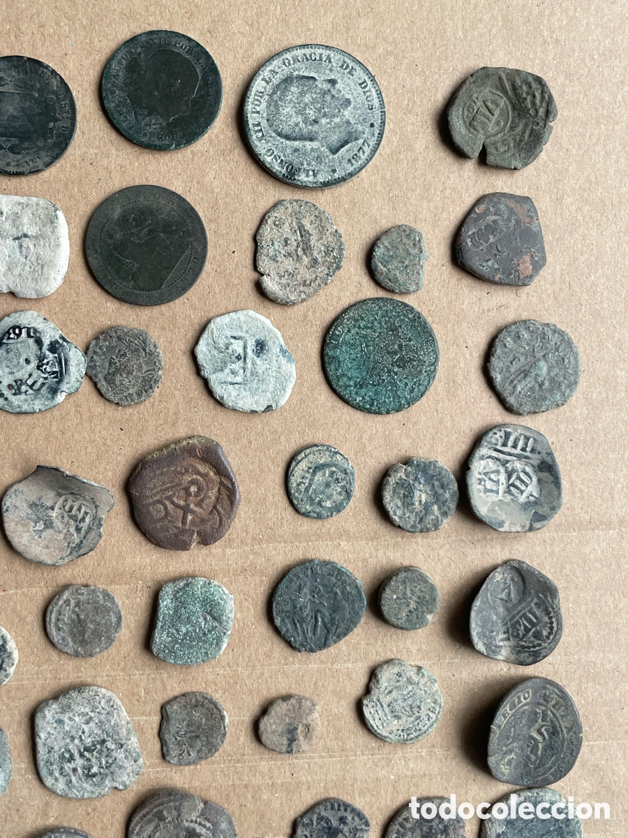 Monedas de Espa&ntilde;a: Lote de 100 monedas sin limpiar - Foto 3