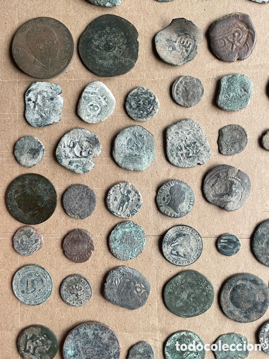 Monedas de Espa&ntilde;a: Lote de 100 monedas sin limpiar - Foto 4