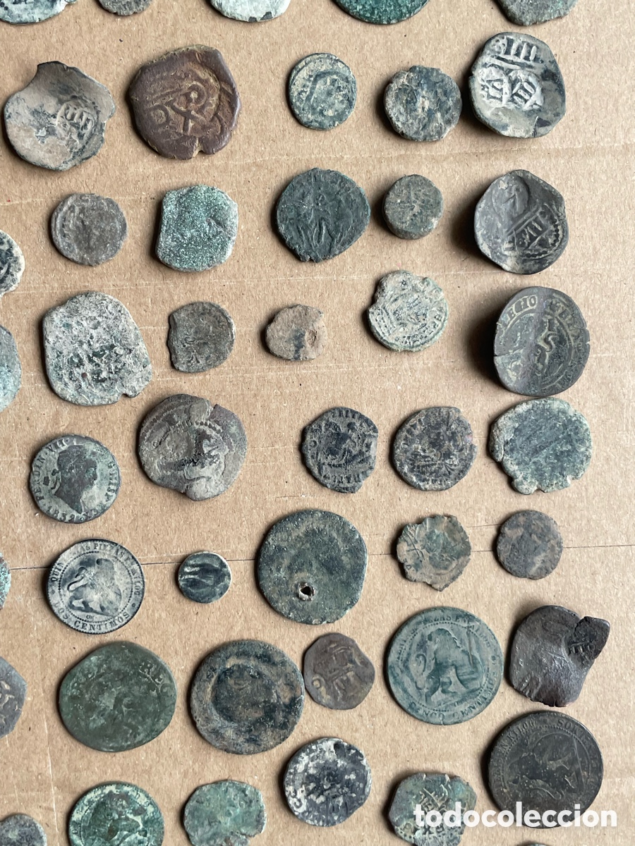 Monedas de Espa&ntilde;a: Lote de 100 monedas sin limpiar - Foto 5