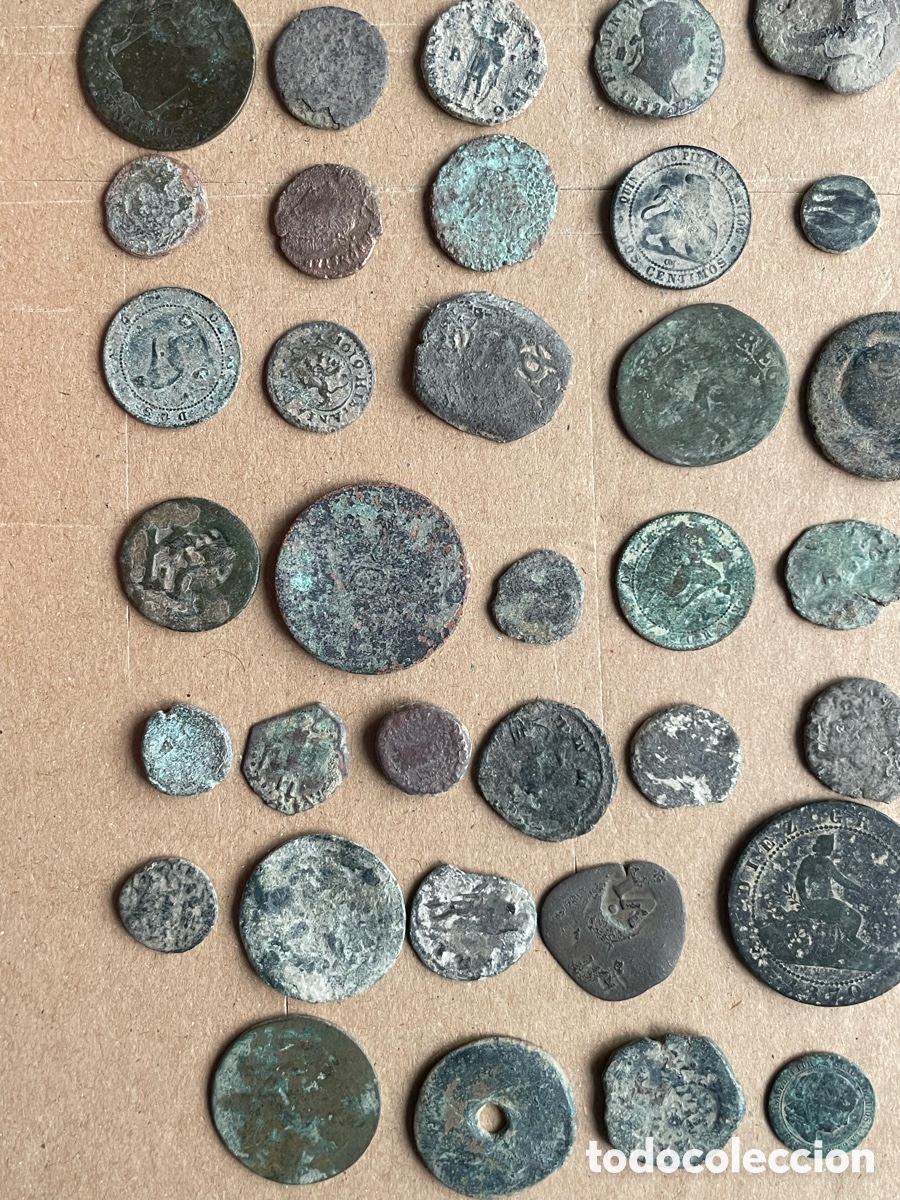 Monedas de Espa&ntilde;a: Lote de 100 monedas sin limpiar - Foto 6