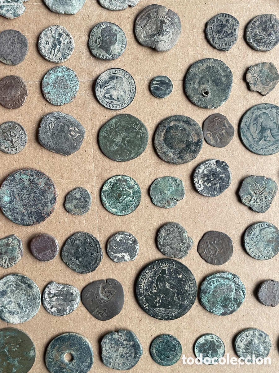 Monedas de Espa&ntilde;a: Lote de 100 monedas sin limpiar - Foto 7