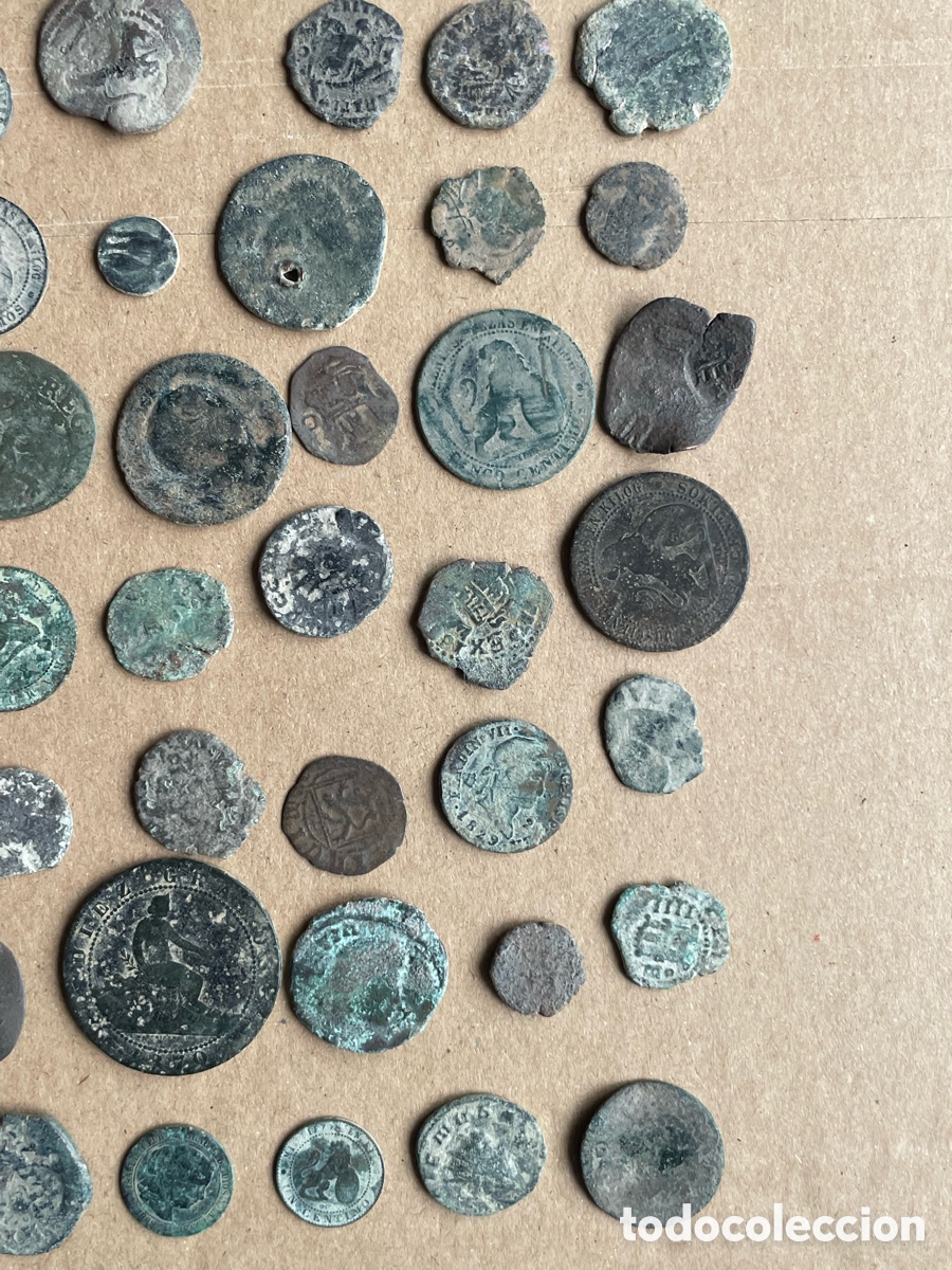 Monedas de Espa&ntilde;a: Lote de 100 monedas sin limpiar - Foto 8
