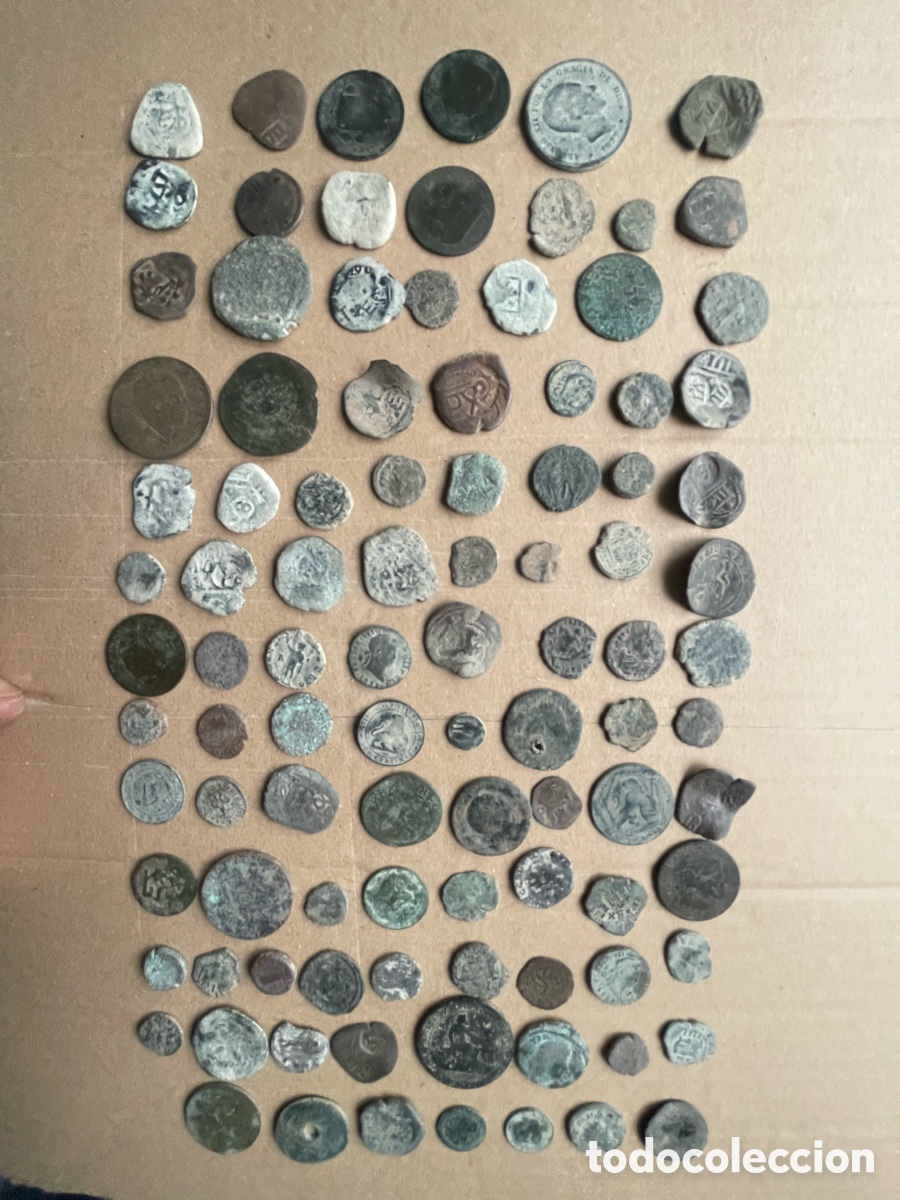 Monedas de Espa&ntilde;a: Lote de 100 monedas sin limpiar - Foto 1