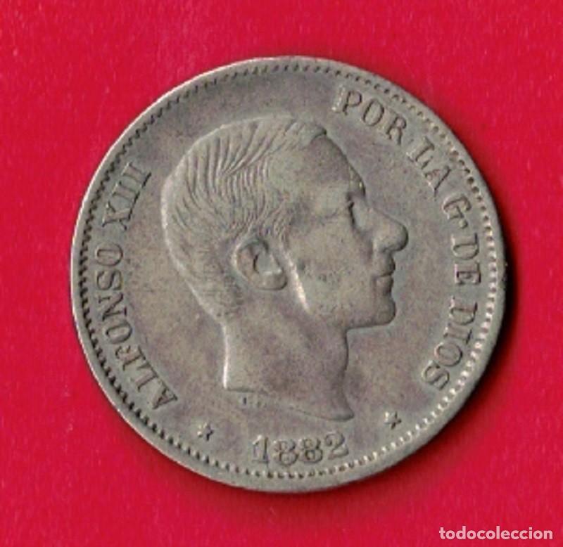 Monedas de Espa&ntilde;a: ESPA&Ntilde;A. A&Ntilde;O 1882 ALFONSO XII 50 CENTAVOS PLATA.