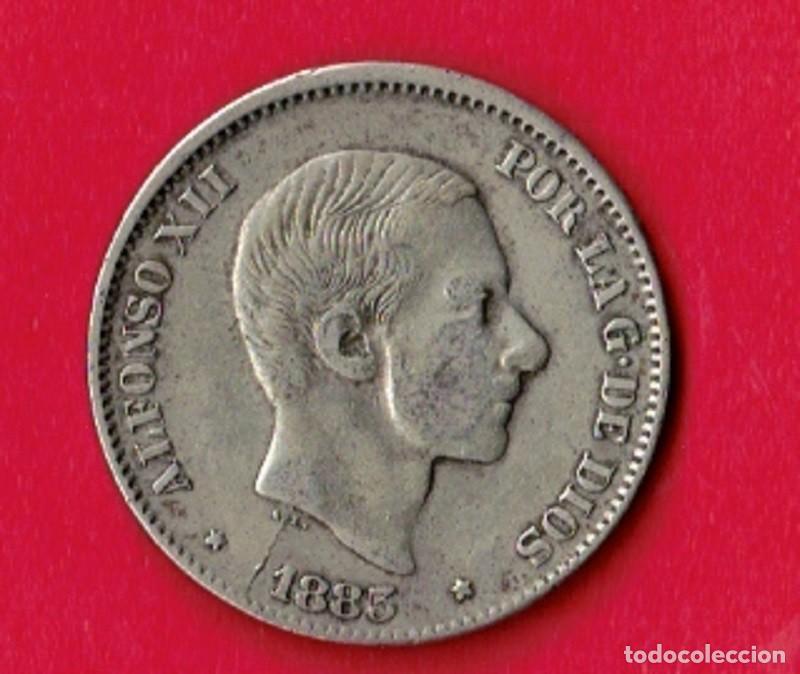 Monedas de Espa&ntilde;a: ESPA&Ntilde;A A&Ntilde;O 1885 ALFONSO XII 50 CENTAVOS PLATA.