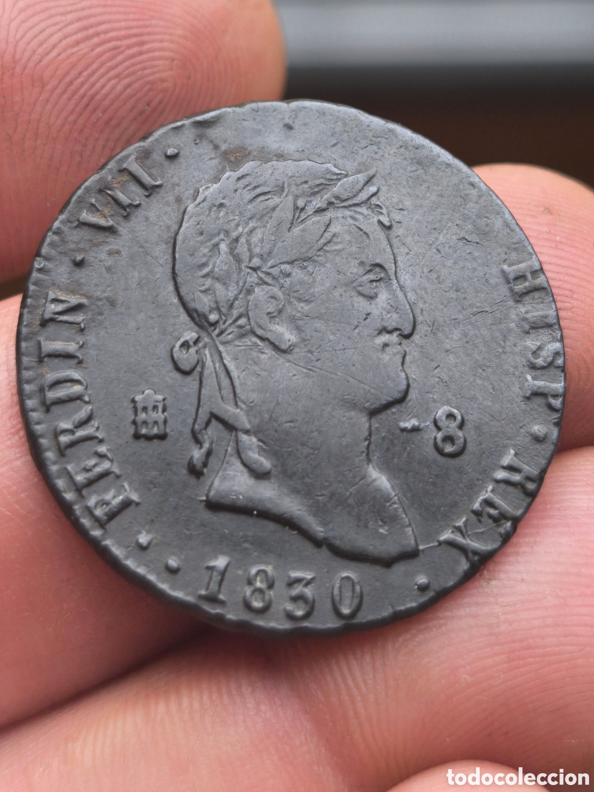 Coins of Spain: Fernando VII SIN D.G. 1830 8 maravedis Segovia