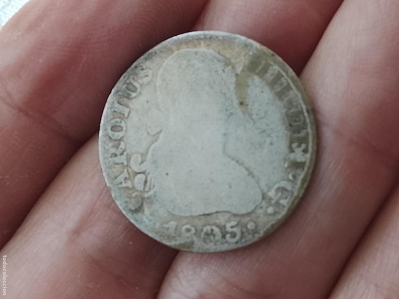 Monedas de Espa&ntilde;a: 2 reales de plata de 1805