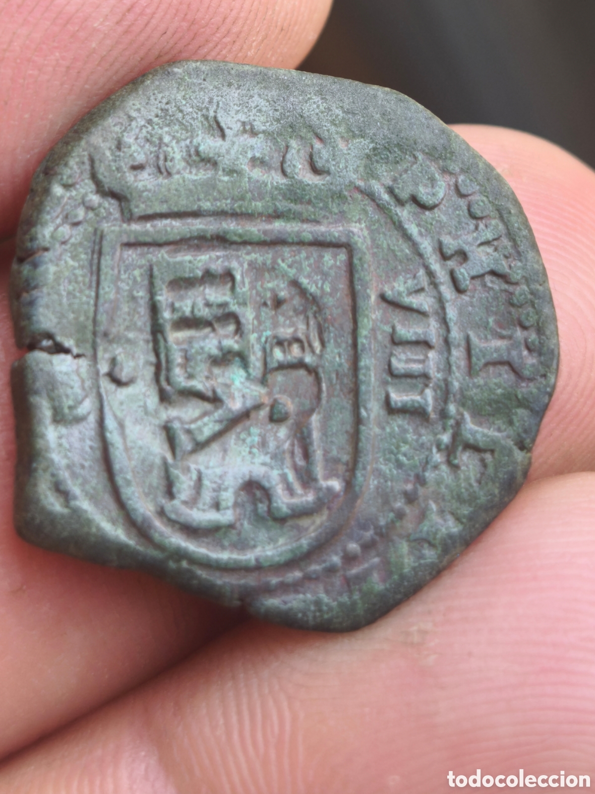 Monedas de Espa&ntilde;a: Felipe III 8 maravedis Burgos resellado