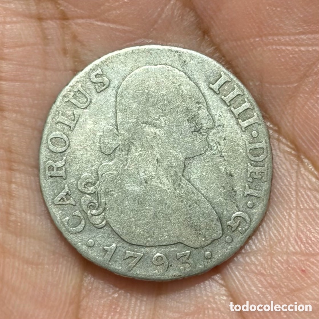 Monedas de Espa&ntilde;a: Moneda 2 Reales Carlos IIII 1793 Madrid MF plata