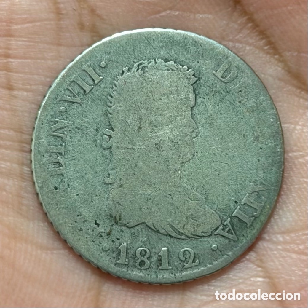 Monedas de Espa&ntilde;a: 2 Reales Fernando VII 1812 Catalu&ntilde;a SF plata