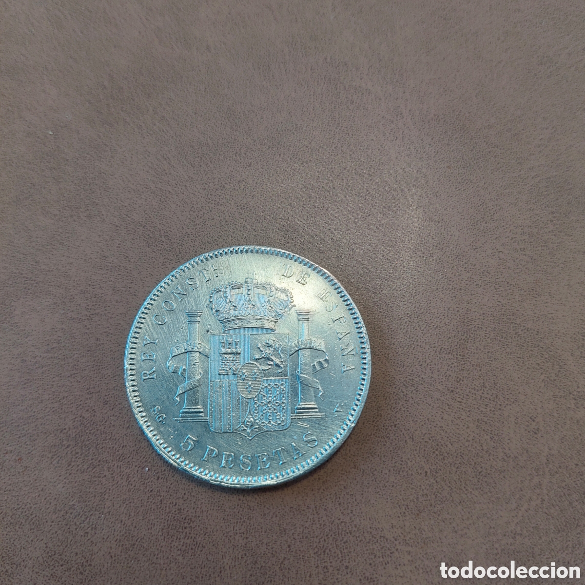 Monedas de Espa&ntilde;a: 5 Pesetas 1898 de Plata. - Foto 3