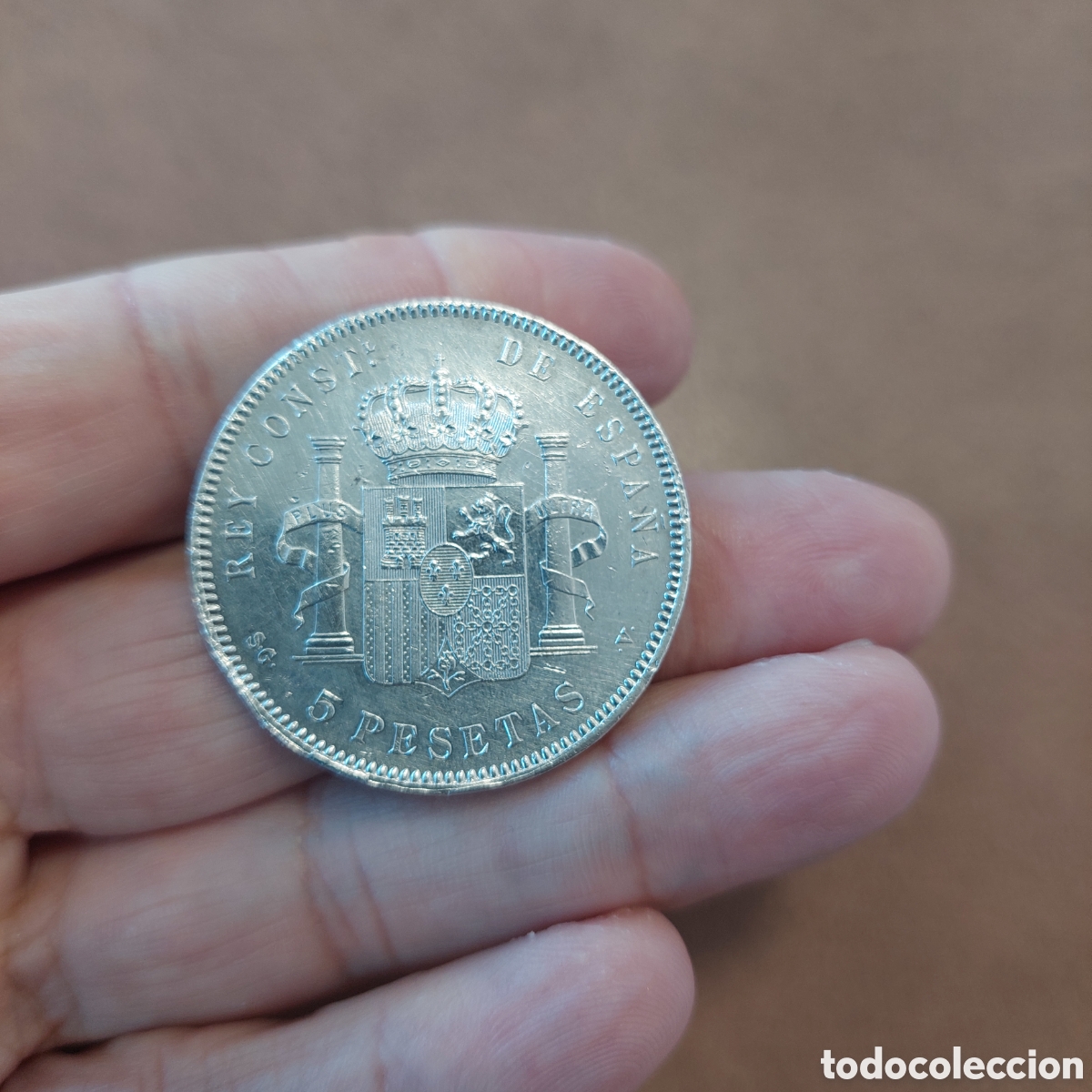 Monedas de Espa&ntilde;a: 5 Pesetas 1898 de Plata. - Foto 5