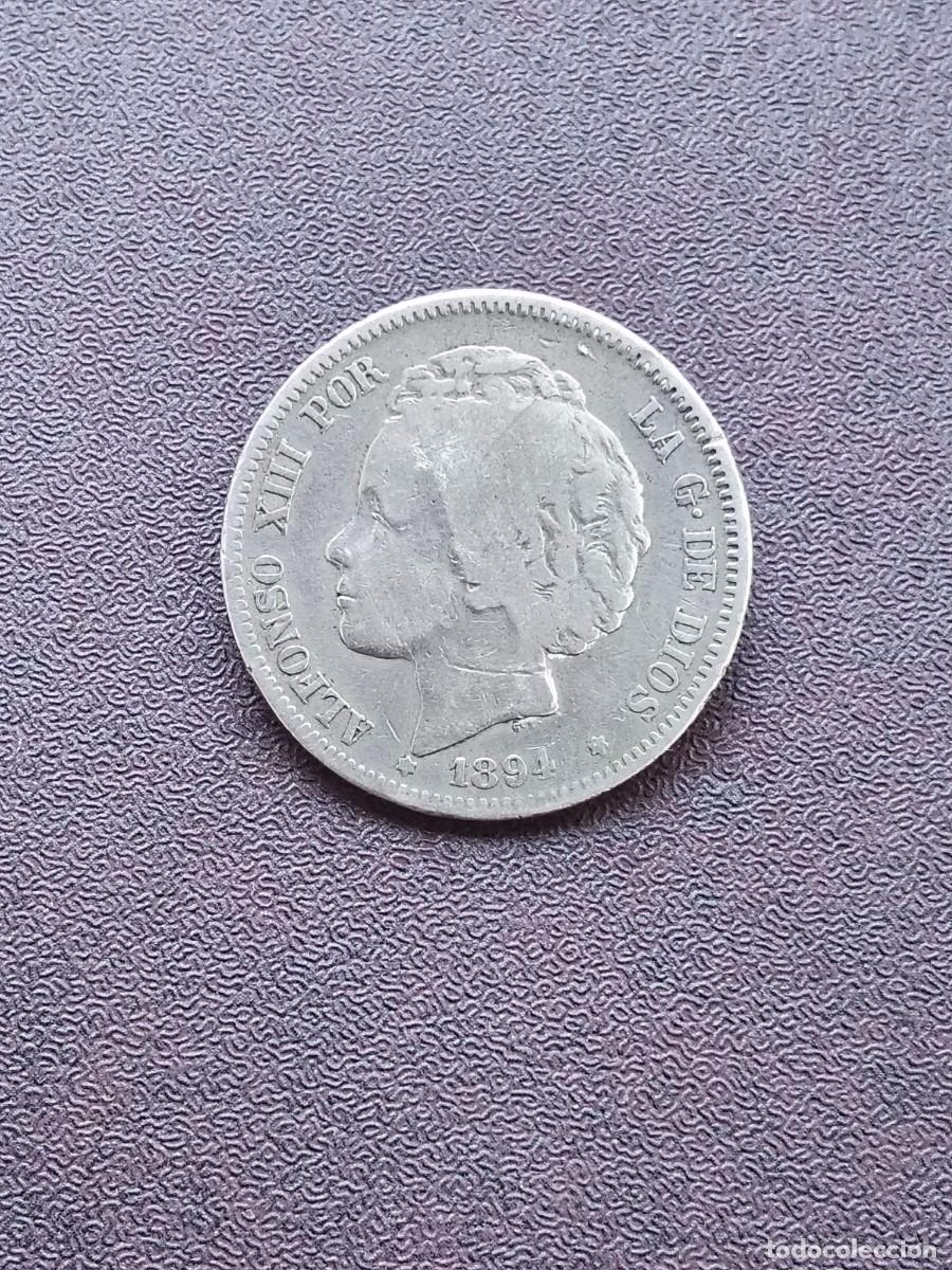 Monnaies d'Espagne: MONEDA DE 2 PESETAS DE ALFONSO XIII DEL A&Ntilde;O 1894*----.PG V..DE PLATA.FECHA ESCASA!