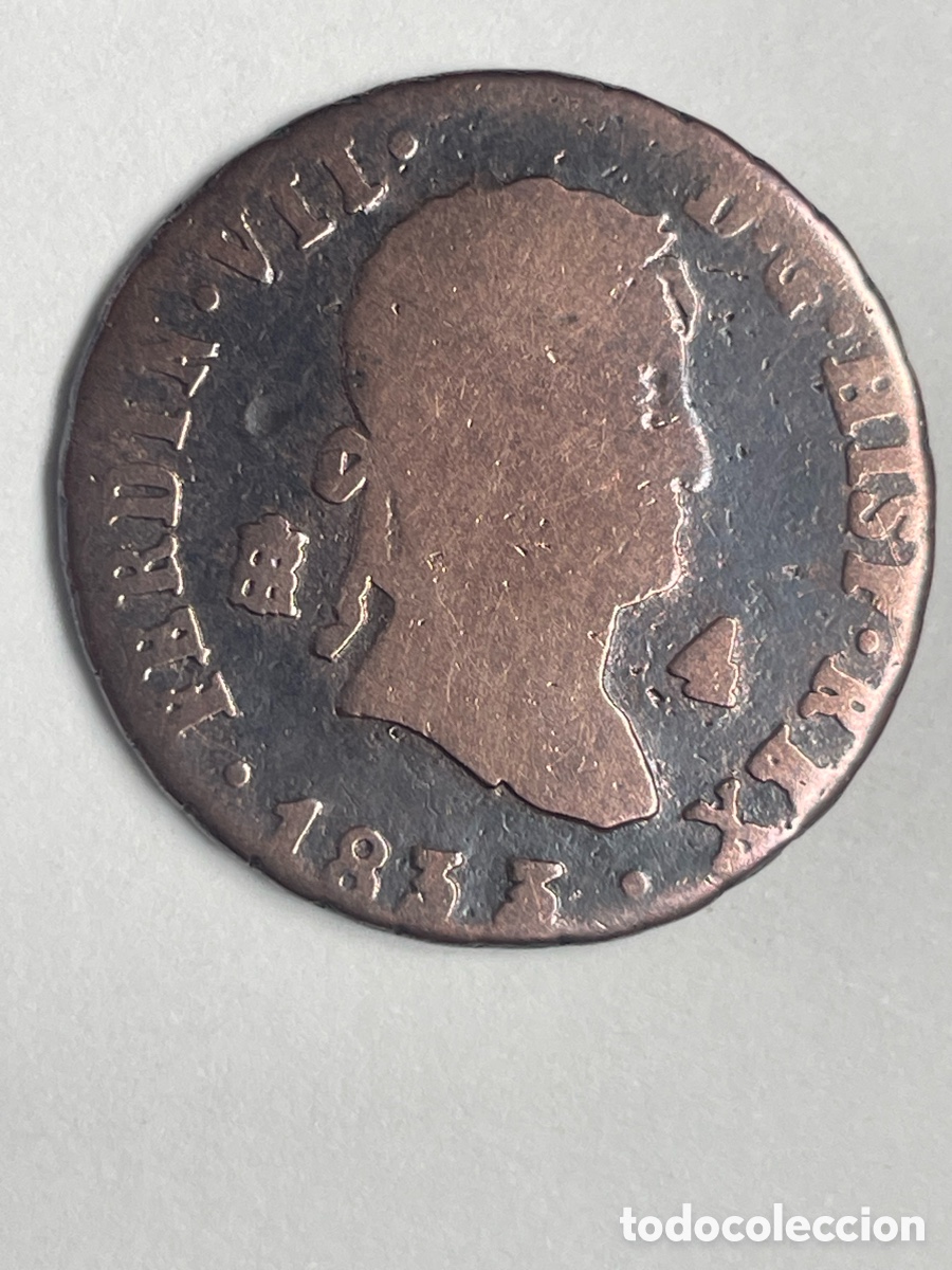 Monedas de Espa&ntilde;a: Moneda de Fernando VII del a&ntilde;o 1833 / 4 Maraved&iacute;s