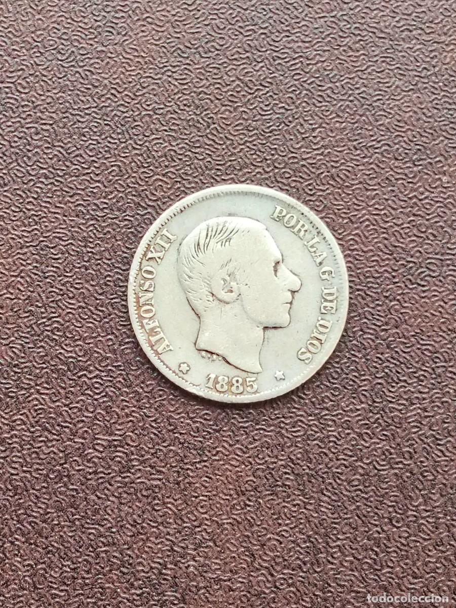 Monete da Spagna: MONEDA DE 10 CENTIMOS DE ALFONSO XII DE MANILA DEL A&Ntilde;O 1885 DE PLATA