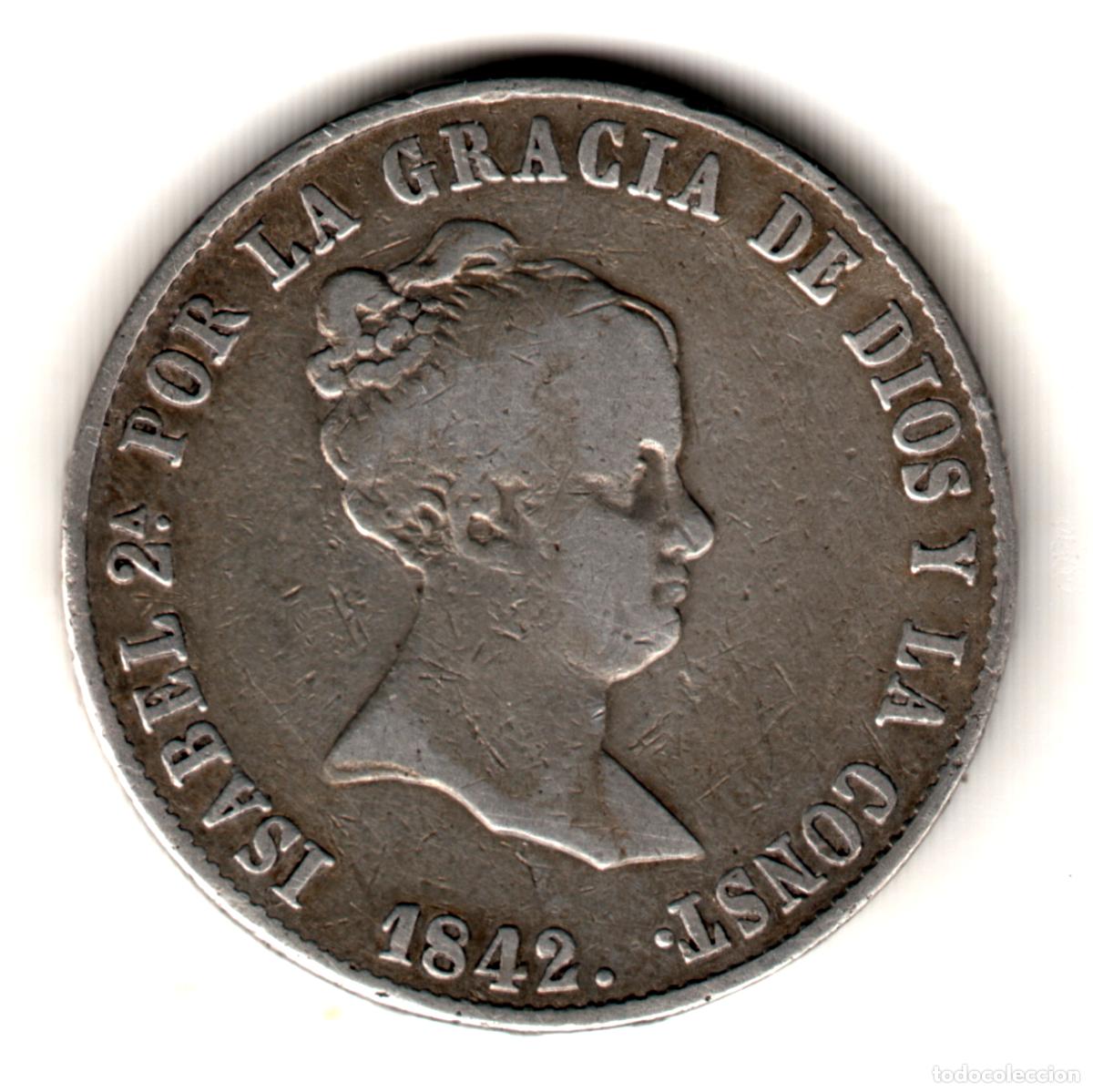 Monedas de Espa&ntilde;a: ESPA&Ntilde;A 10 reales plata 1842 RD. Sevilla - Reina Isabel II