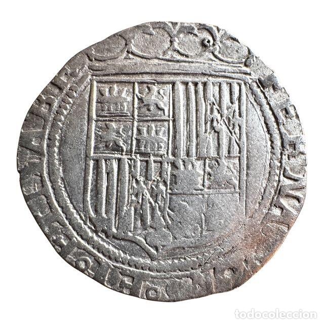 Monedas de Espa&ntilde;a: Reyes Cat&oacute;licos. 1 Real s/f Sevilla S en reverso 3,3 gr Ag MBC+/ Nice VF
