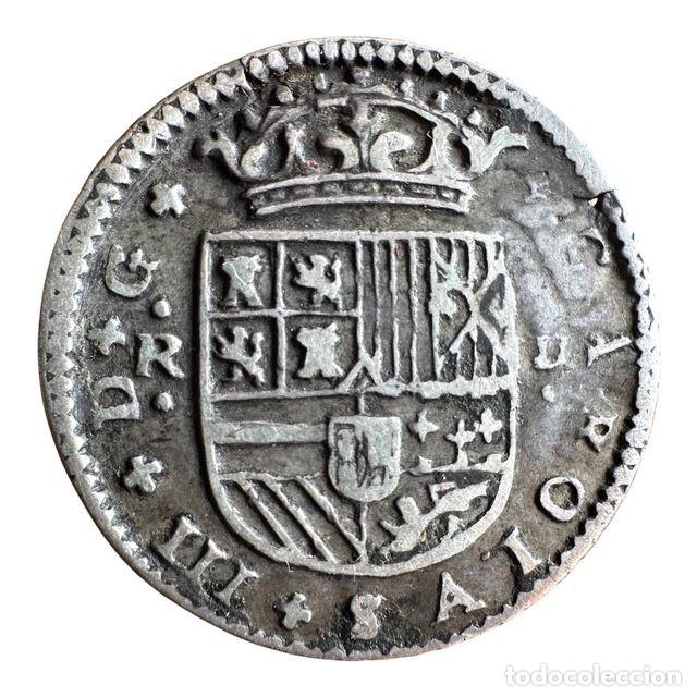 Monete da Spagna: Carlos III ( Pretendiente) 2 Reales 1711 Barcelona 4,9 gr Patina Ag MBC/VF