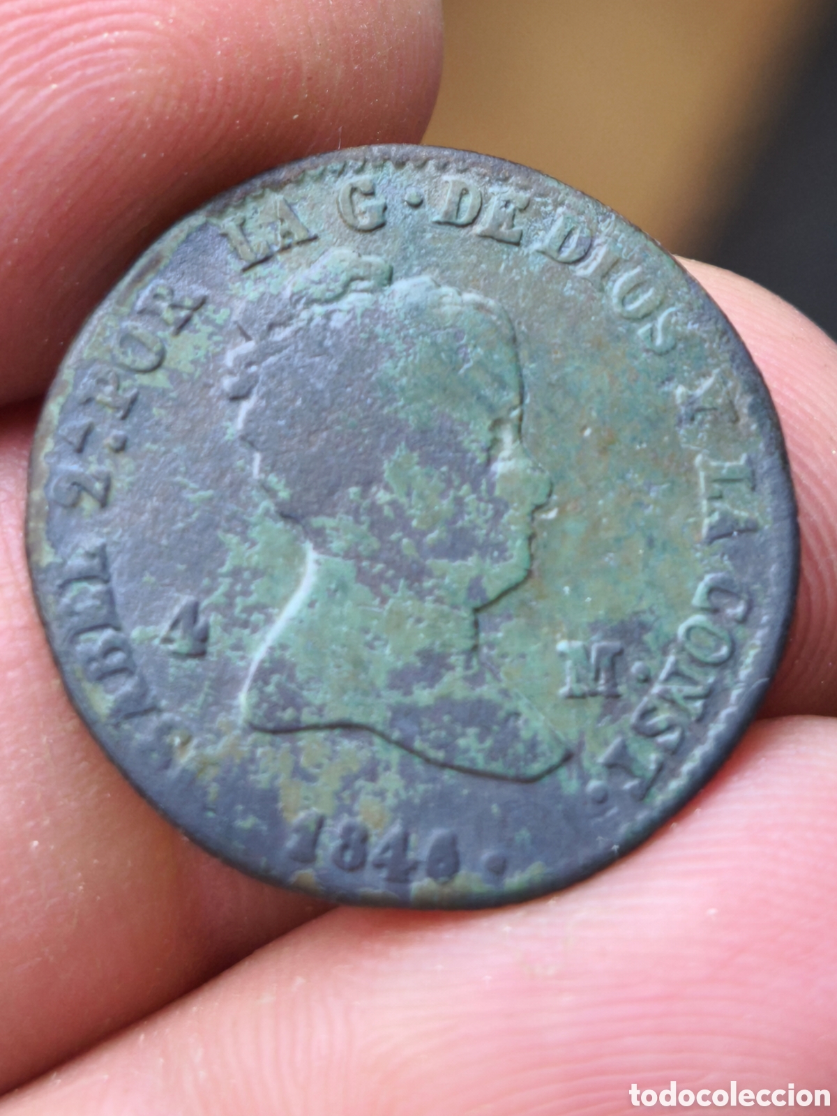 Monedas de Espa&ntilde;a: Isabel II 1846 4 maravedis Segovia