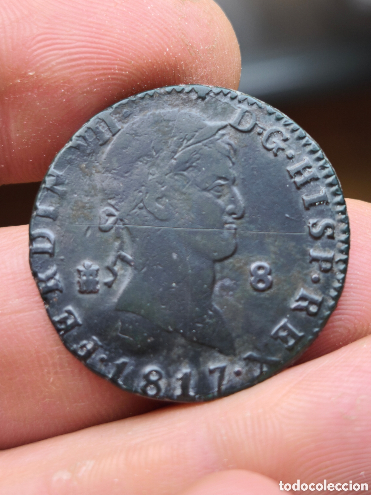 Monedas de Espa&ntilde;a: Fernando VII 1817 8 maravedis Segovia - Foto 1