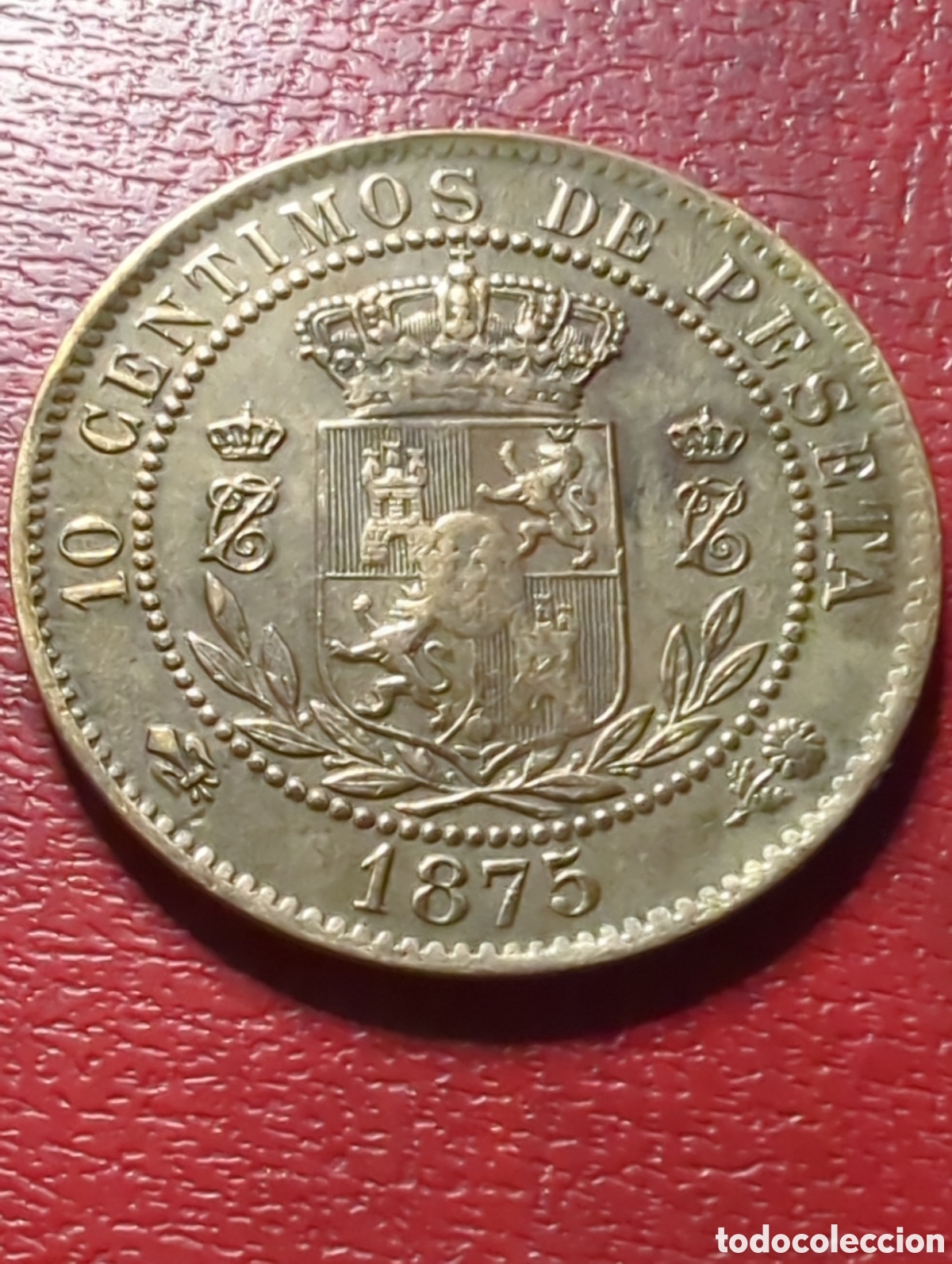 Monedas de Espa&ntilde;a: Carlos VII 10 c&eacute;ntimos 1875 escasa - Foto 2