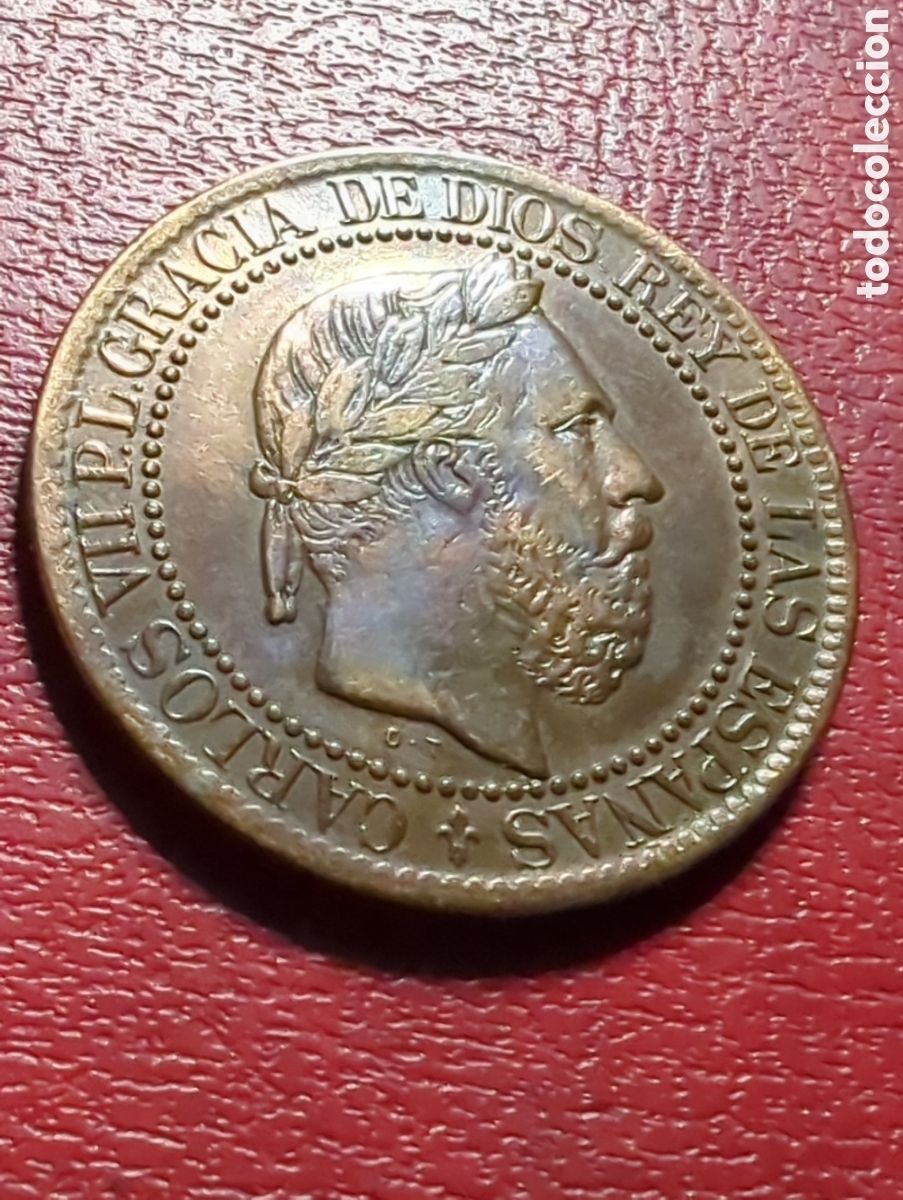 Monedas de Espa&ntilde;a: Carlos VII 10 c&eacute;ntimos 1875 escasa - Foto 4
