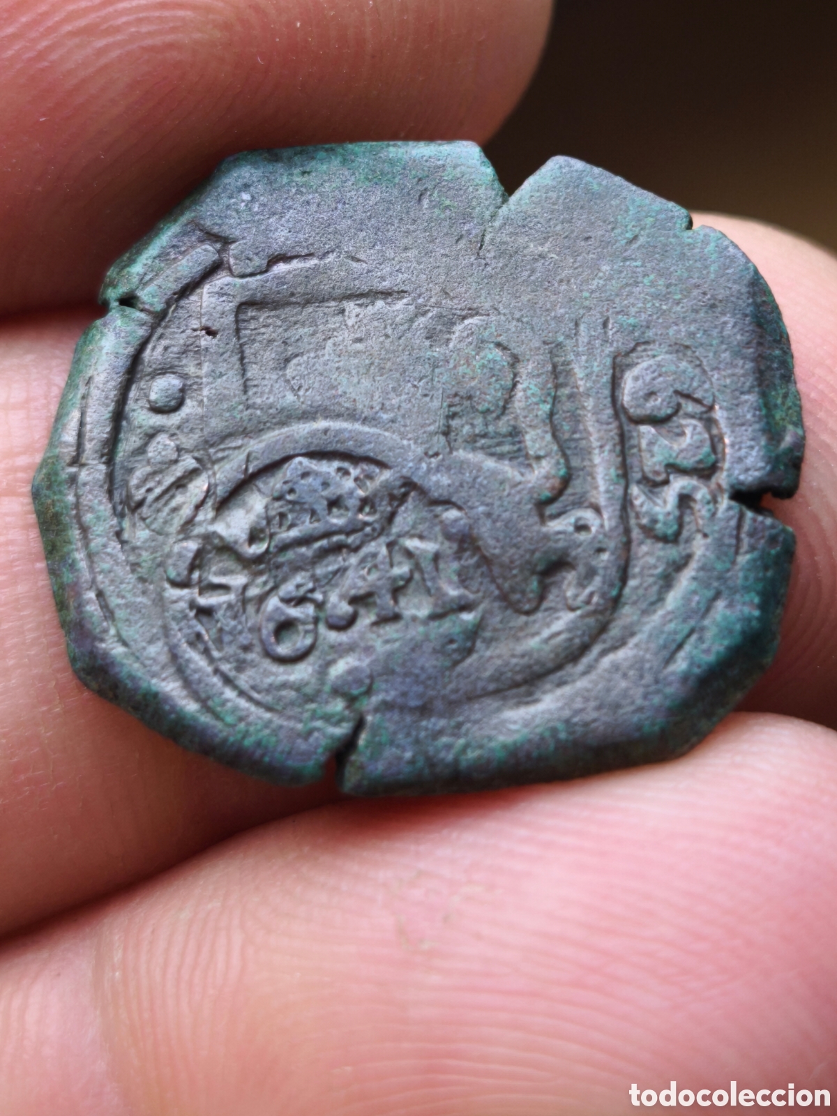 Monedas de Espa&ntilde;a: Felipe IV 1625 Segovia 8 maravedis resellado Sevilla