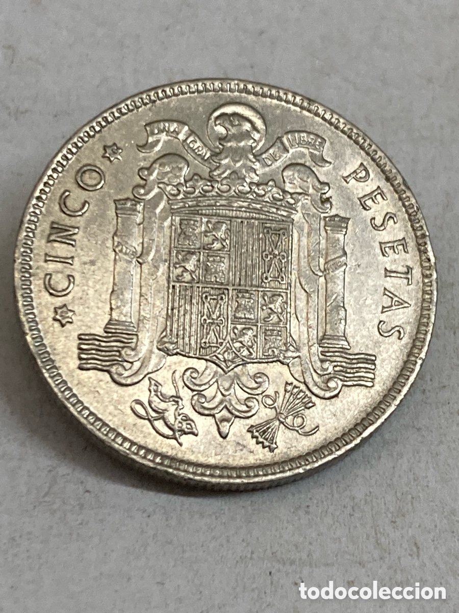 Monedas de Espa&ntilde;a: Moneda 5 pesetas 1949 - Foto 2