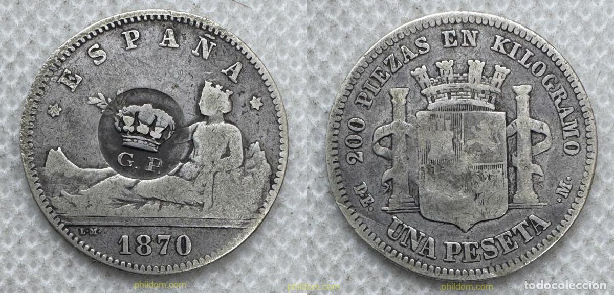 Monedas de Espa&ntilde;a: 5554 ESPA&Ntilde;A 1870 1 PESETA 1870 SN M