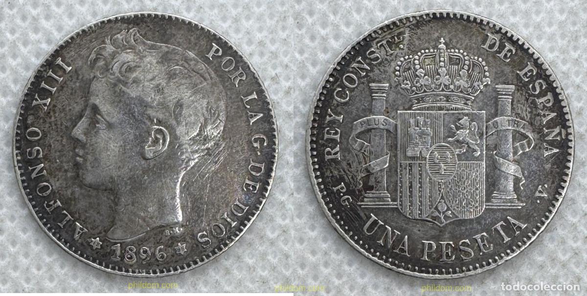 Monedas de Espa&ntilde;a: 5549 ESPA&Ntilde;A 1896 ALFONSO XIII 1 Peseta 1896 PG V