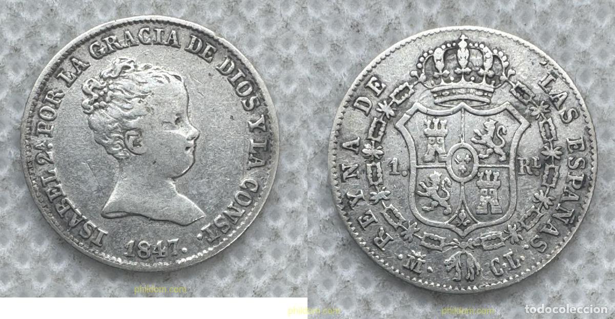 Monedas de Espa&ntilde;a: 5567 ESPA&Ntilde;A 1847 ISABEL II 2 REALES 1847 MADRID CL