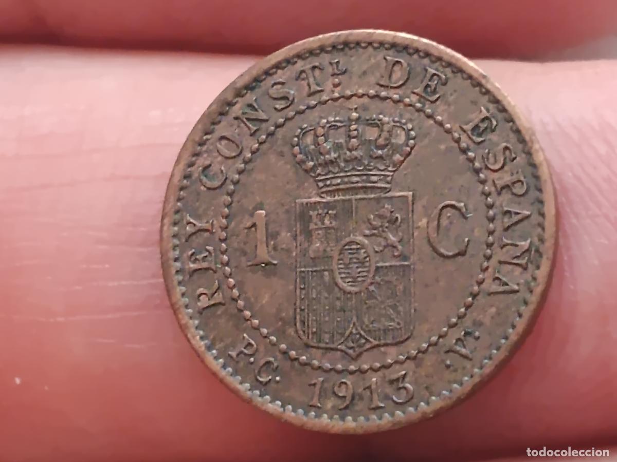 Monedas de Espa&ntilde;a: 1 CENTIMO ALFONSO XIII A&Ntilde;O 1913 - Foto 2