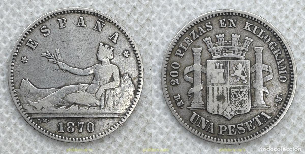 Monedas de Espa&ntilde;a: 5594 ESPA&Ntilde;A 1870 1 PESETA 1870 SN M