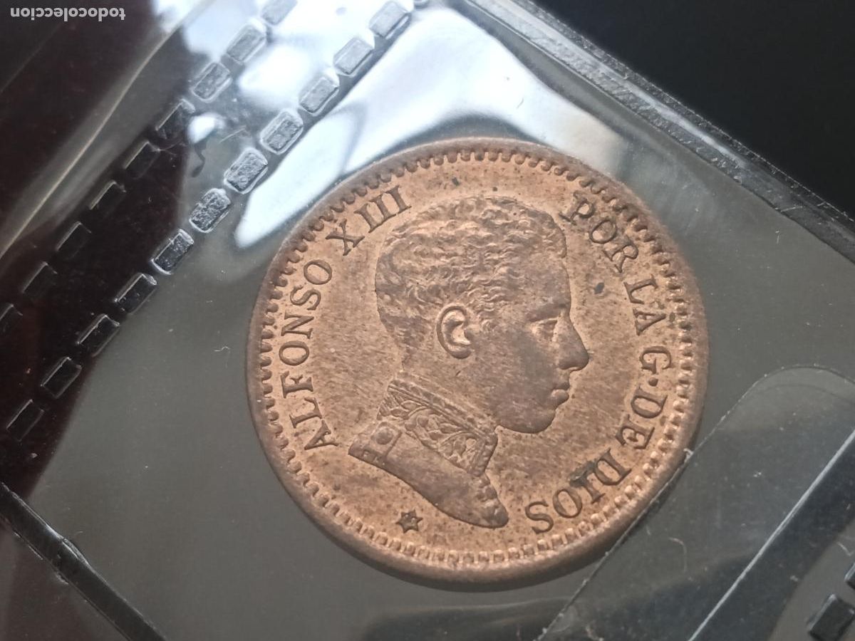 Monedas de Espa&ntilde;a: 2 c&eacute;ntimos 1905 EBC Brillo original - Foto 2