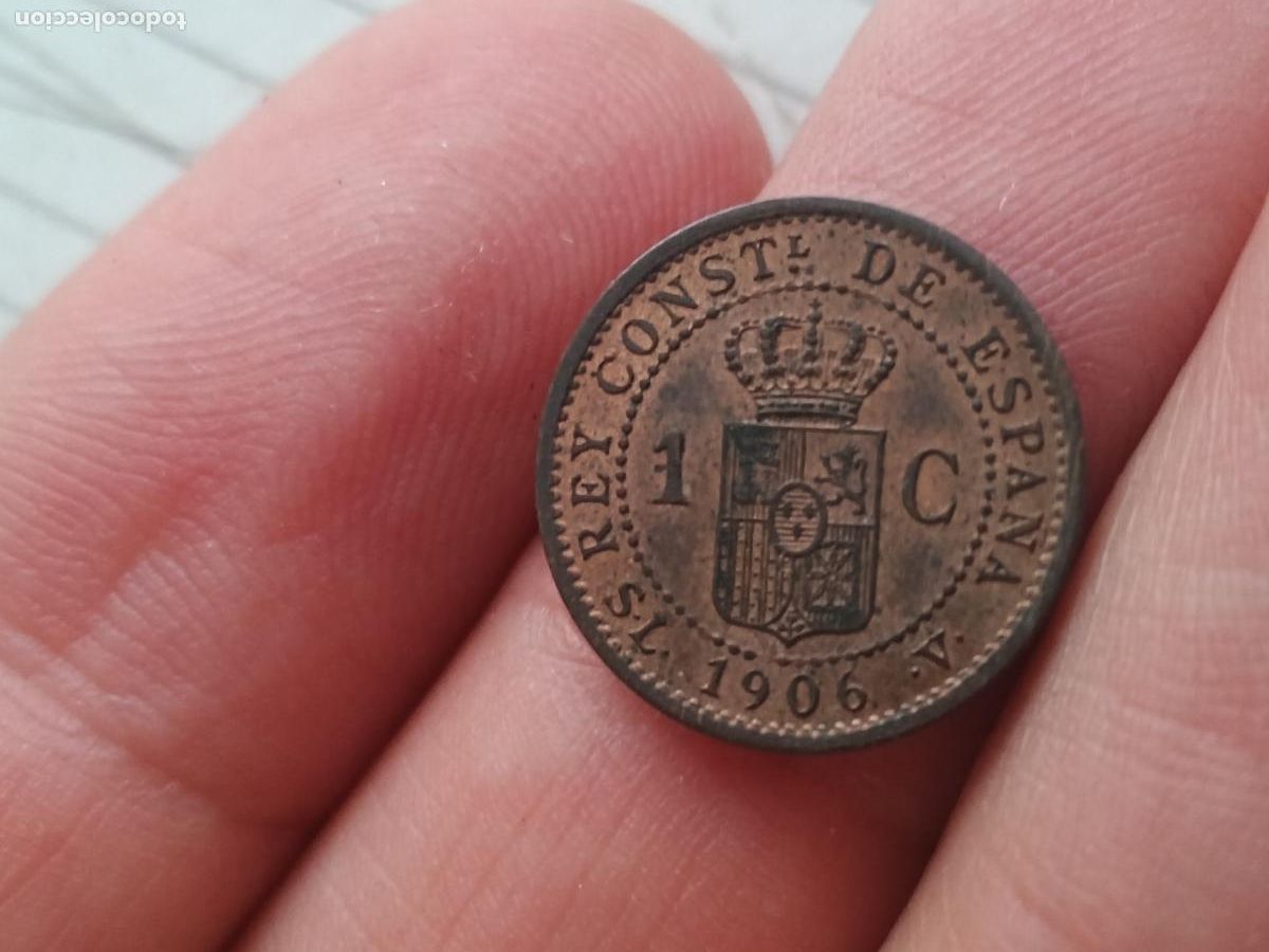Monedas de Espa&ntilde;a: 1 c&eacute;ntimo 1906 SL V Alfonso XIII - Foto 2