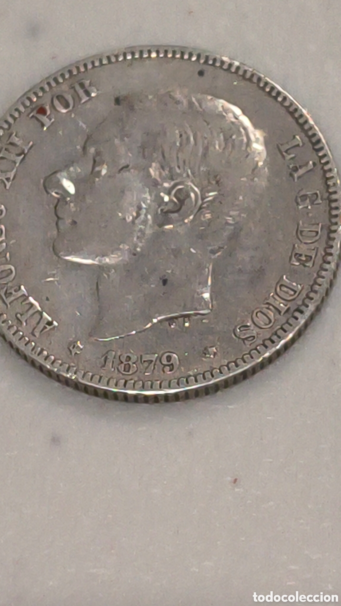 Monete da Spagna: 1879 Moneda de 2 Pesetas Espa&ntilde;a Alfonso XII Plata