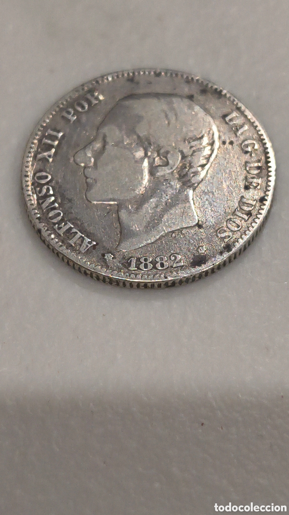 Monedas de Espa&ntilde;a: 1882 Moneda de 2 Pesetas Espa&ntilde;a Alfonso XII Plata
