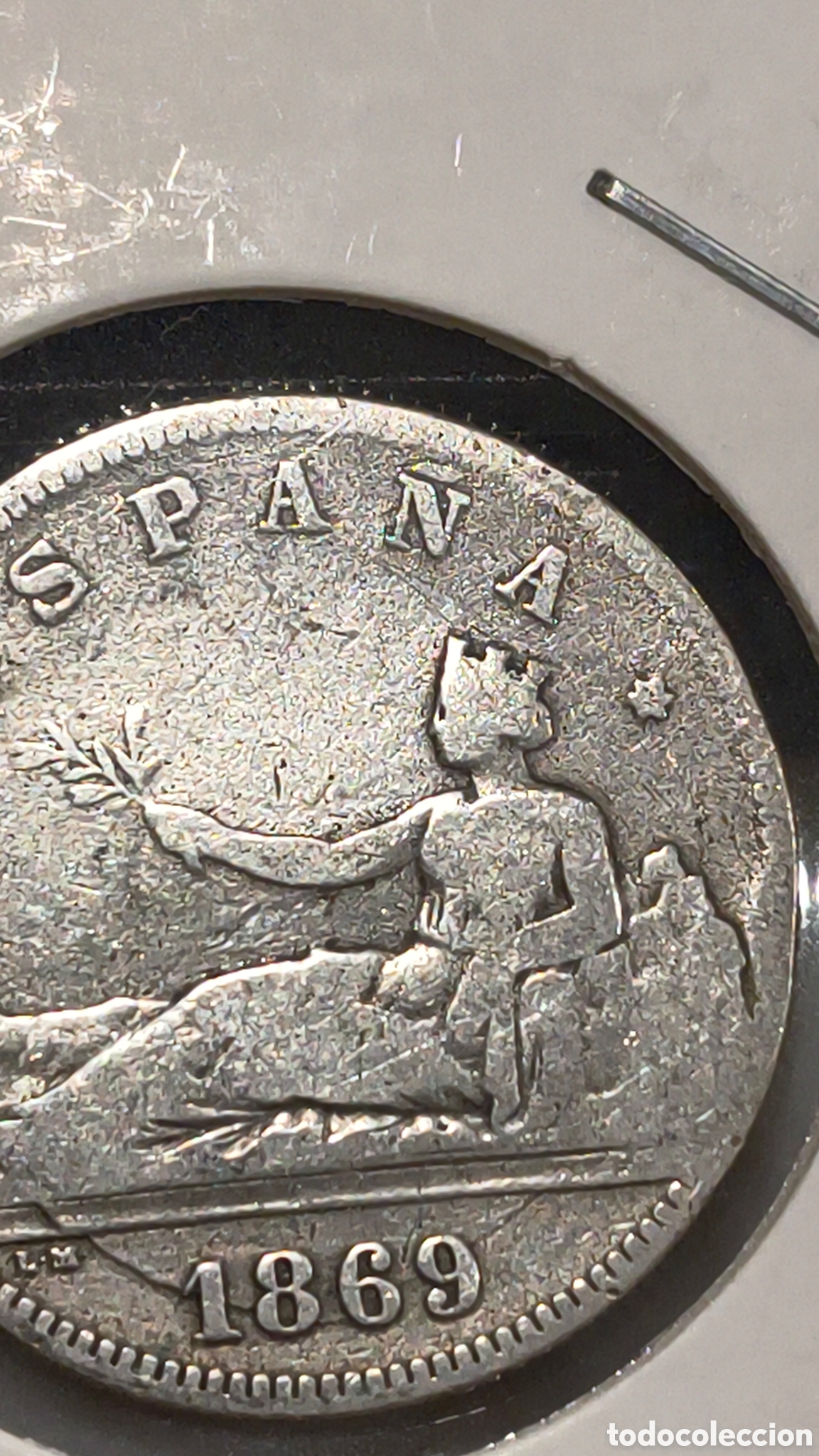 Monedas de Espa&ntilde;a: Moneda espa&ntilde;ola de 2 pesetas de 1869 - Foto 2