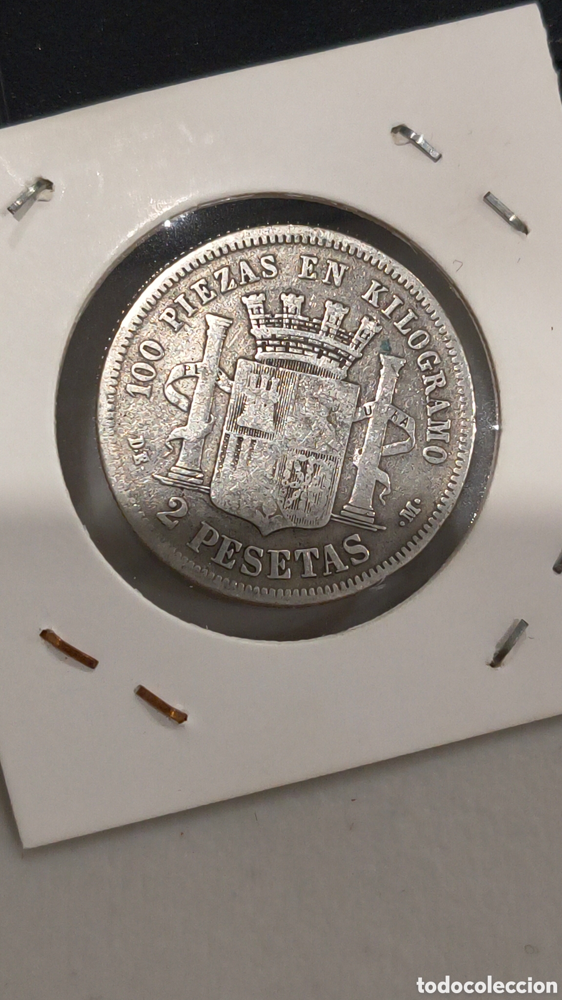 Monedas de Espa&ntilde;a: Moneda espa&ntilde;ola de 2 pesetas de 1870 - Foto 3