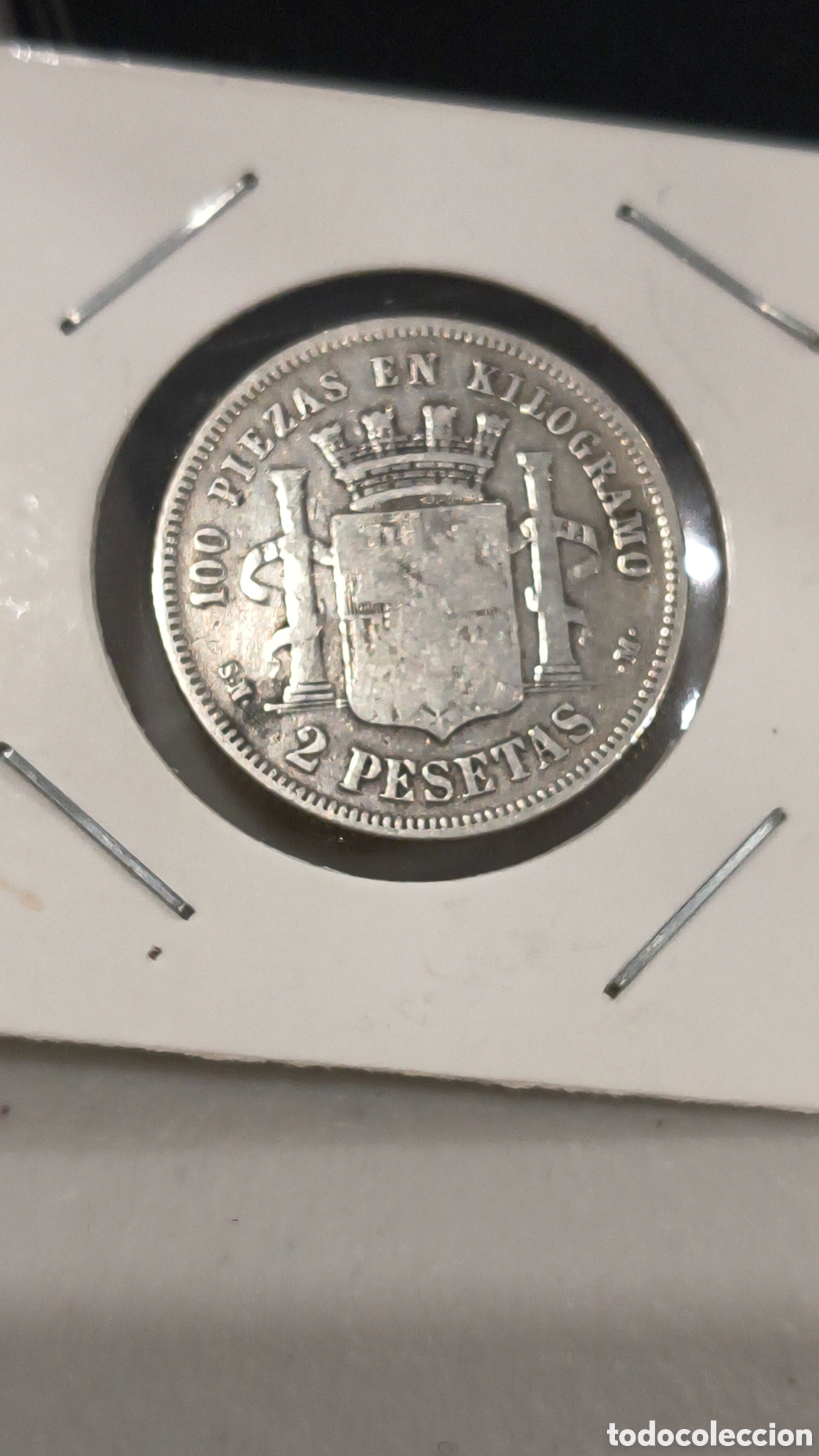 Monedas de Espa&ntilde;a: Moneda espa&ntilde;ola de 2 pesetas de 1870 - Foto 3