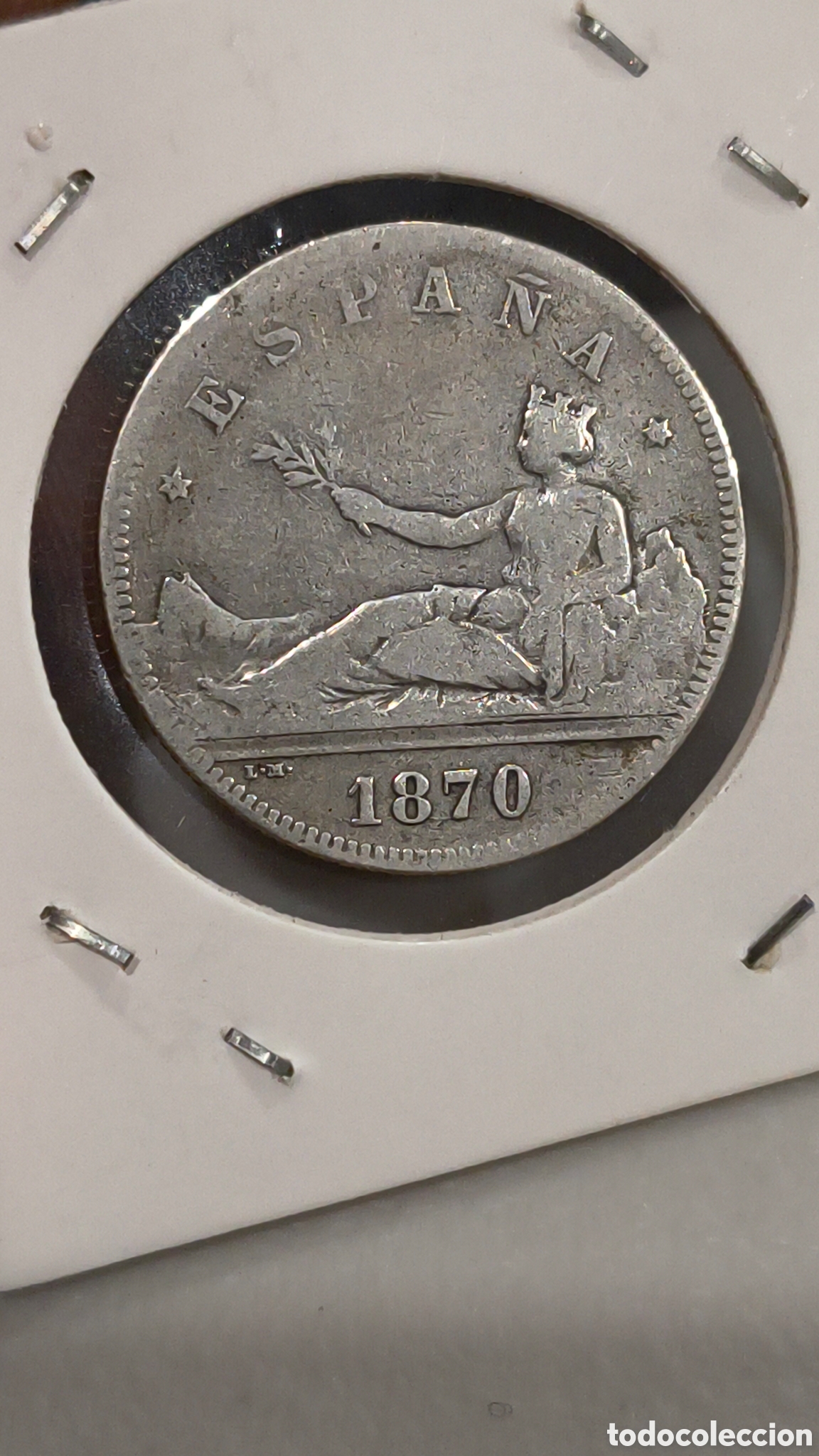 Monedas de Espa&ntilde;a: Moneda espa&ntilde;ola de 2 pesetas de 1870 - Foto 1