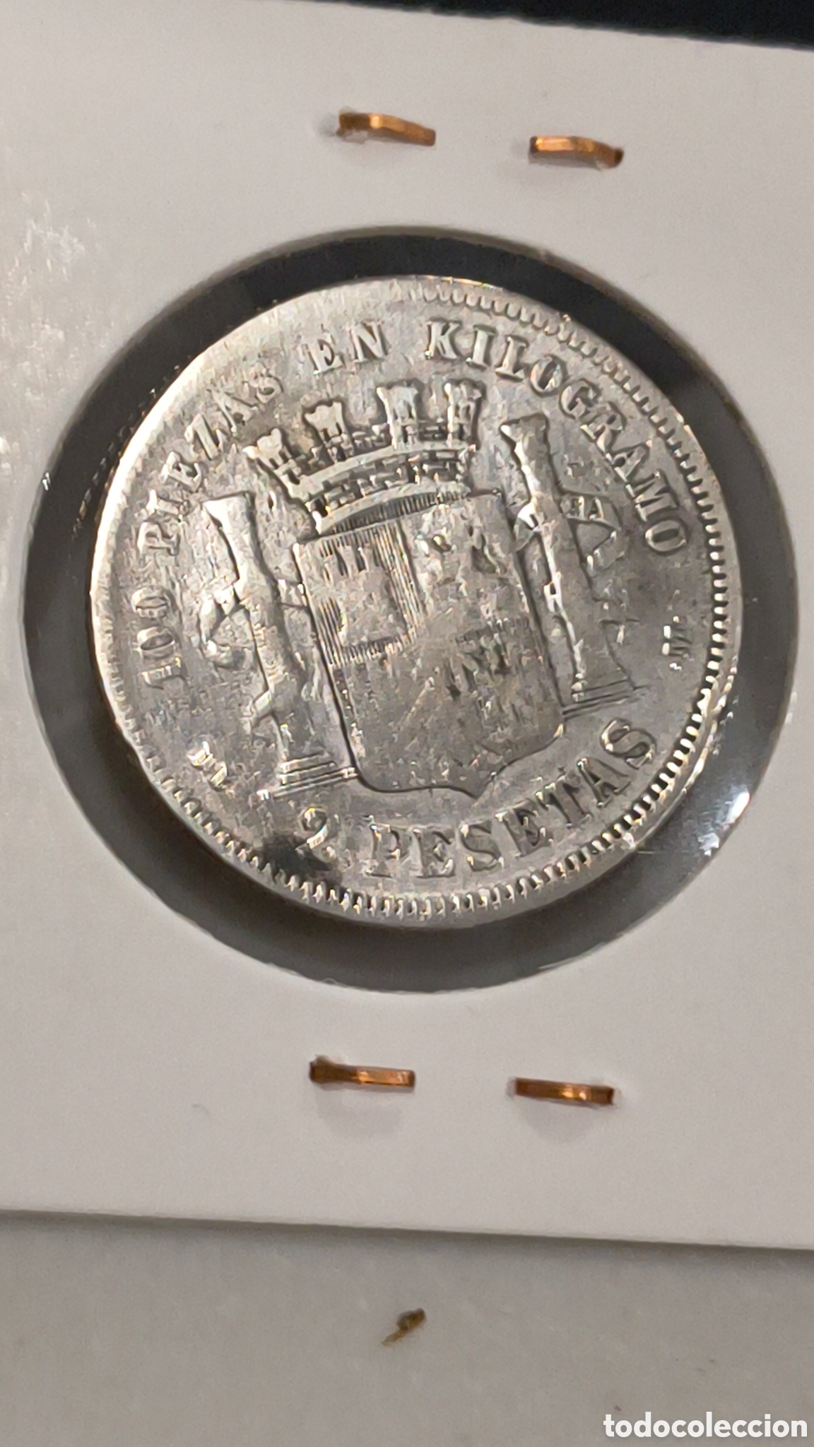 Monedas de Espa&ntilde;a: Moneda espa&ntilde;ola de 2 pesetas de 1870 - Foto 4