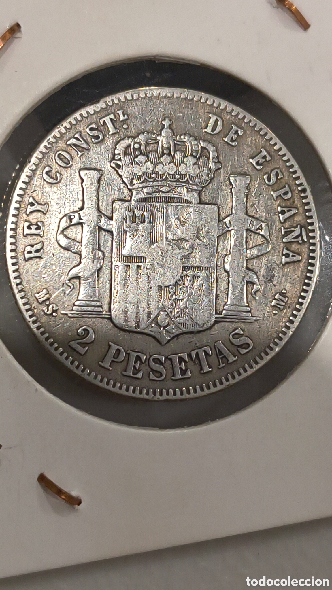 Monedas de Espa&ntilde;a: 2 pesetas 1882 estado espa&ntilde;ol - Foto 3