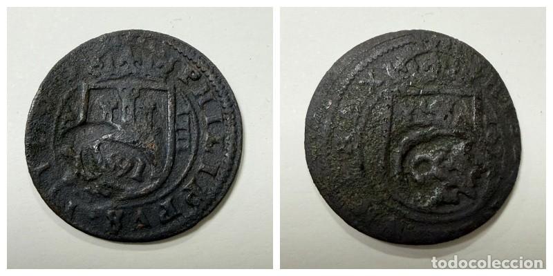 Monedas de Espa&ntilde;a: MONEDA. COBRE RESELLADO DE LA &Eacute;POCA DE LOS AUSTRIAS. VER FOTOS