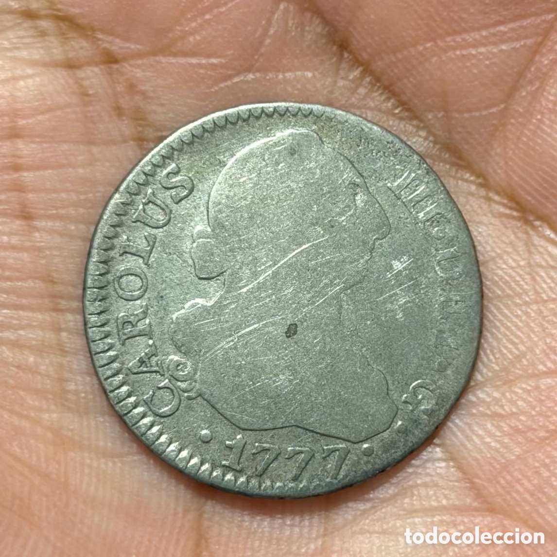 Monedas de Espa&ntilde;a: Moneda 2 Reales Carlos III 1777 Madrid plata