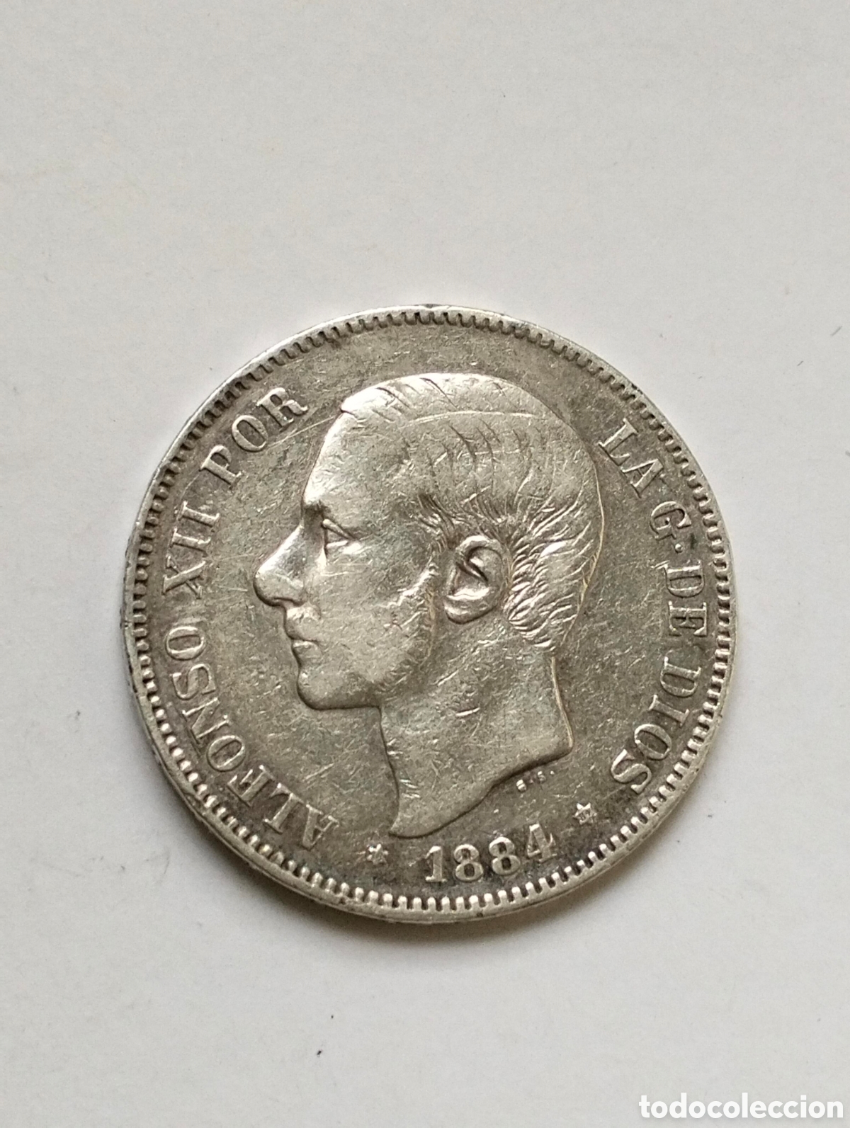Moedas de Espanha: 1884*18*84 ALFONSO XIII M.S.M 5 PESETAS