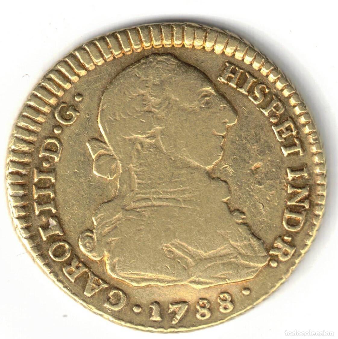 Monedas de Espa&ntilde;a: ESPA&Ntilde;A MONEDA 2 ESCUDOS CARLOS III 1788 SF POPAYAN - ORO